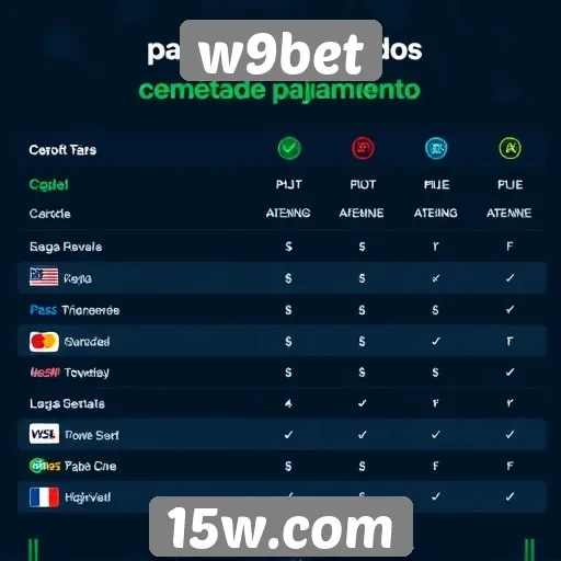 Comparação de métodos de pagamento no w9bet